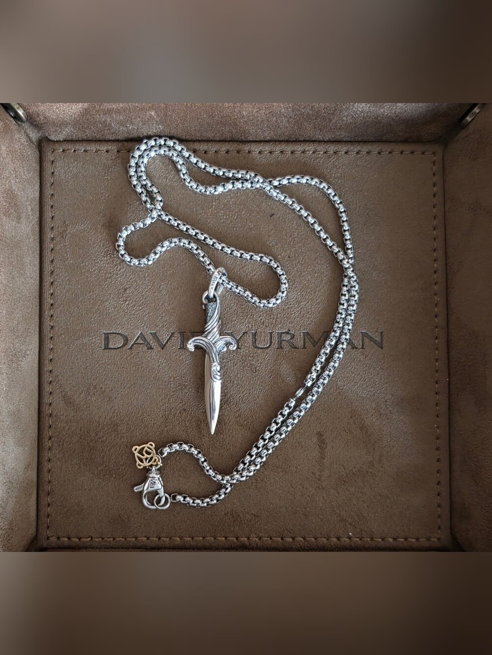 David Yurman Silver Dagger Pendant Necklace